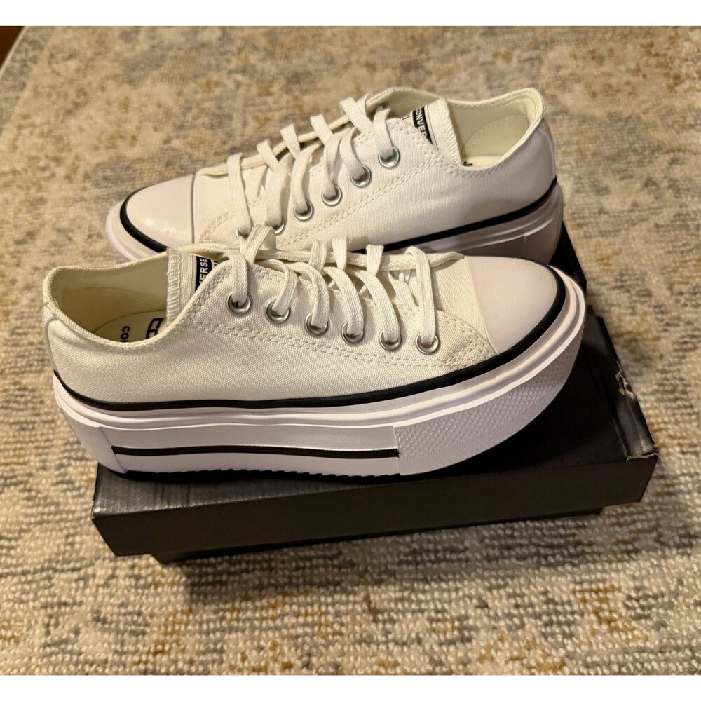 Converse Chuck Taylor All Star Lift Double Stack Platform White Womens 6 A15491C